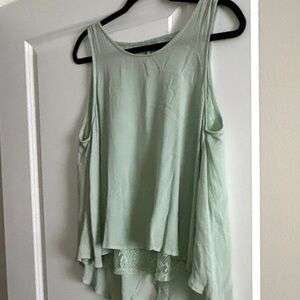 Paper Crane Mint Lace-Trim Sleeveless Tank